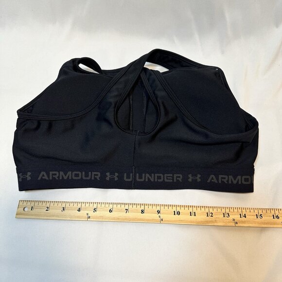 Under Armour Women's Crossback Mid Impact Sports Bra Sz 2XL Black - Picture 3 of 7
